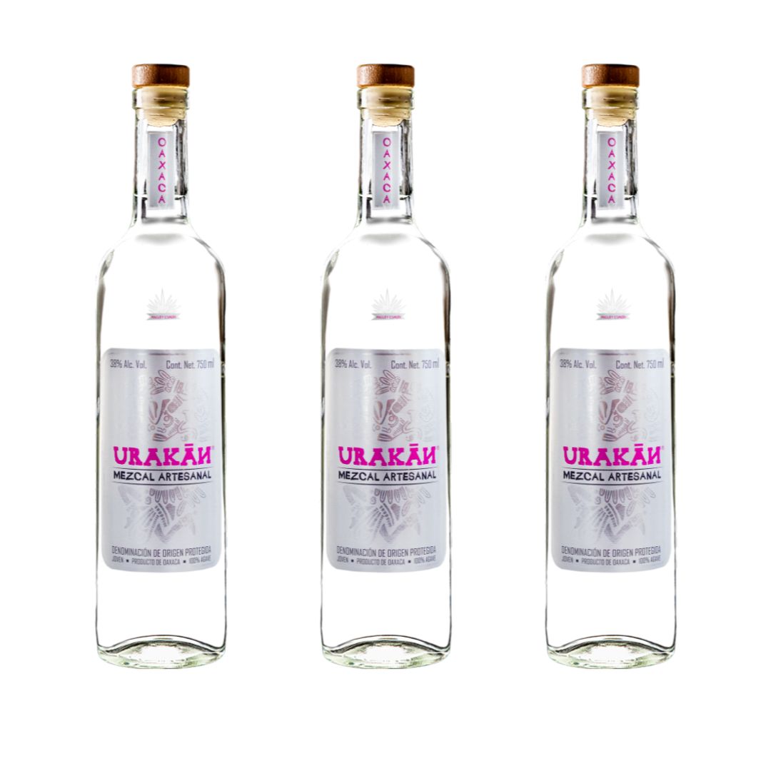 Mezcal Urakán Plata Paq 3